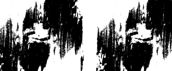 Vector black ink brush strokes background painted design