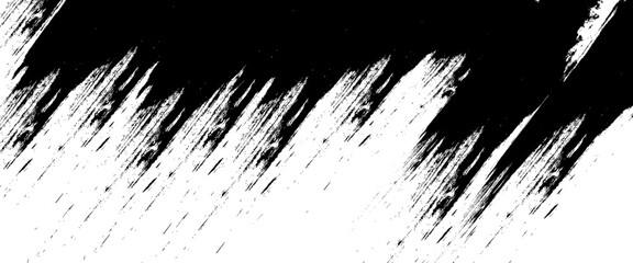 Vector grunge brush strokes texture rough black scratches for paint splatter template. Black and white grunge frame.
