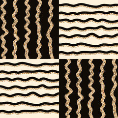 Modern Luxury Stripe interior pannel. Vector illustration of gold wave Striped Luxury poster cover template desing. Holiday card cover. 