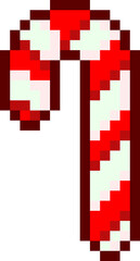 Pixel art Christmas Treats Candy cane Icon