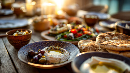 An enticing array of Mediterranean cuisine awaits, promising a delicious and healthful feast to share with friends and family.