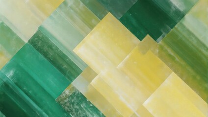Abstract Green and Yellow Brushstroke Pattern Background.