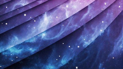 Abstract Cosmic Layers with Nebula and Stars Background.