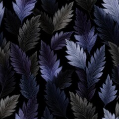 Obraz premium Raven feathers seamless evoke deep mystery and elegant darkness in natural tones.