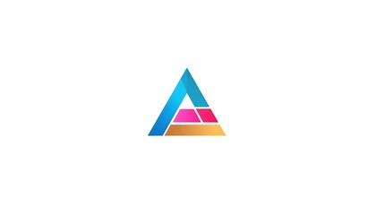 Abstract pyramid-like shape with colorful segments and gradients