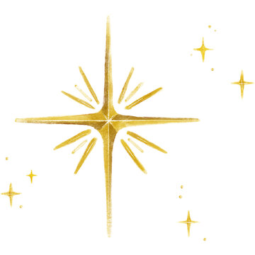 vector illustration of a golden star - Golden Star Christmas Sparkle Illustration