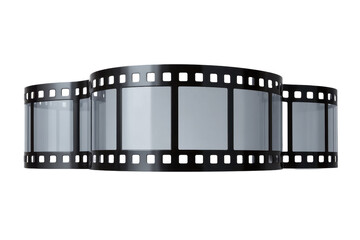 Cylindrical Film Strips Stacked on Transparent Background Design Element