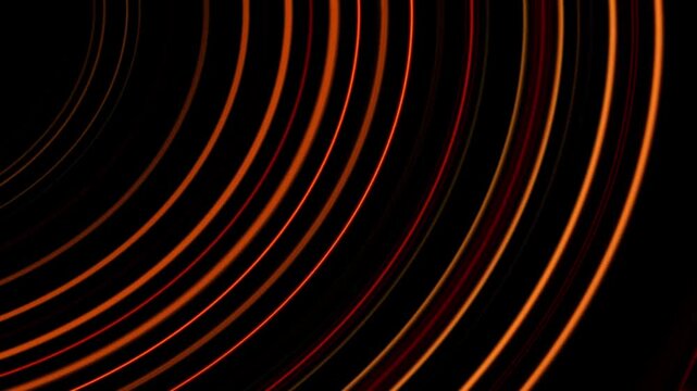 curved red, yellow and orange lines abstract motion background with black background HD 4k