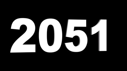 Flipping 3D 2051 dynamic Happy New Year’s celebration symbol ideal holiday greetings business strategy planning motivational goals. Great for celebrations, events, messages, and festivals. 