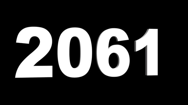 Flipping 3D 2061 dynamic Happy New Year’s celebration symbol ideal holiday greetings business strategy planning motivational goals. Great for celebrations, events, messages, and festivals. 