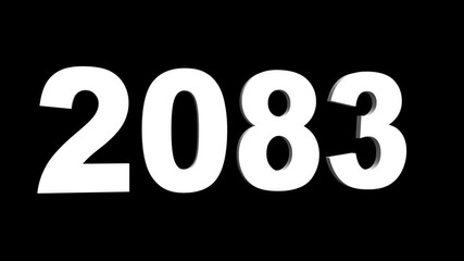 Flipping 3D 2083 dynamic Happy New Year’s celebration symbol ideal holiday greetings business strategy planning motivational goals. Great for celebrations, events, messages, and festivals. 