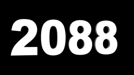 Flipping 3D 2088 dynamic Happy New Year’s celebration symbol ideal holiday greetings business strategy planning motivational goals. Great for celebrations, events, messages, and festivals. 