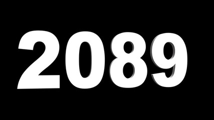 Flipping 3D 2089 dynamic Happy New Year’s celebration symbol ideal holiday greetings business strategy planning motivational goals. Great for celebrations, events, messages, and festivals. 