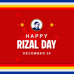 Elegant Happy Rizal Day Vector Illustration template with typical Filipino pattern ornaments. Great for greeting cards, posters, banners and social media.
