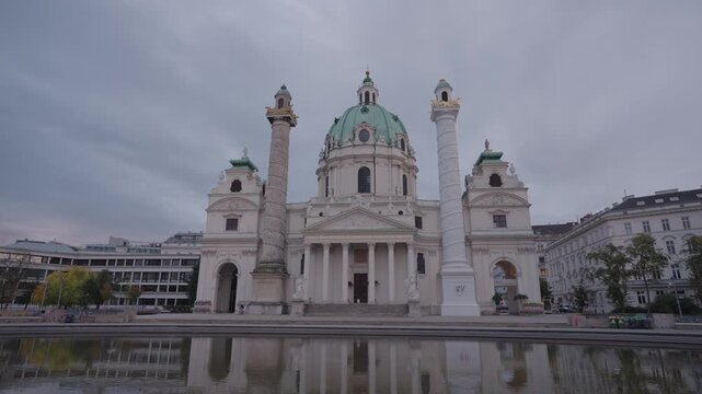 Karlskirche Vienna &ndash; Baroque Church with Dome and Reflecting Pool Austria