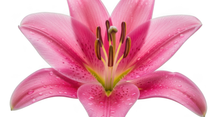 Vibrant pink lily flower close up macro photography detail delicate petals