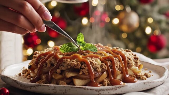 Christmas Apple Crumble &ndash; Warm Caramel Drizzle
