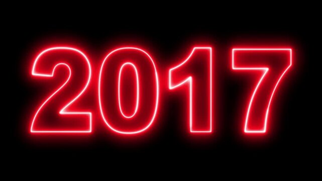 2017 Happy new year 2017 neon animated background greetings happy new year 2017 fireworks neon text . Represents New Year's Eve, celebration, Christmas, countdown, and future concepts.