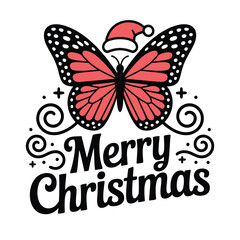 Butterfly merry christmas