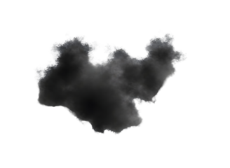Dark stormy cloud isolated on transparent background