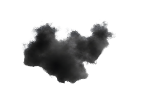 Dark stormy cloud isolated on transparent background