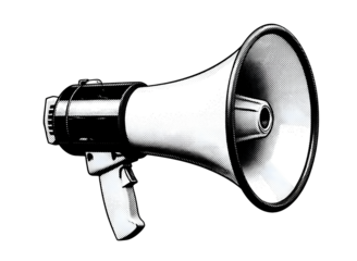 Vintage megaphone isolated on transparent background
