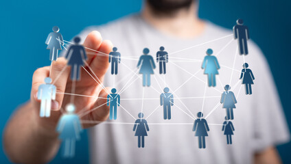 Visual representation of interconnected global network symbolizing communication, teamwork, and social networki