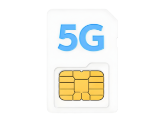 5g sim card isolated on transparent background