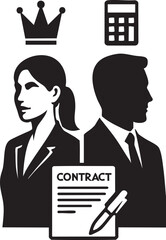  Black Vector Business Team Meeting with Laptop Discussion