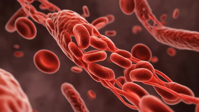Microscopic 3D Animation of Blood Platelets Aggregating in a Vein