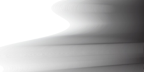 Abstract background with wavy surface made of modern black lines