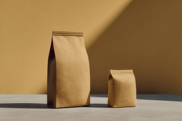 minimalist design featuring elegant packaging made from kraft paper for organic products