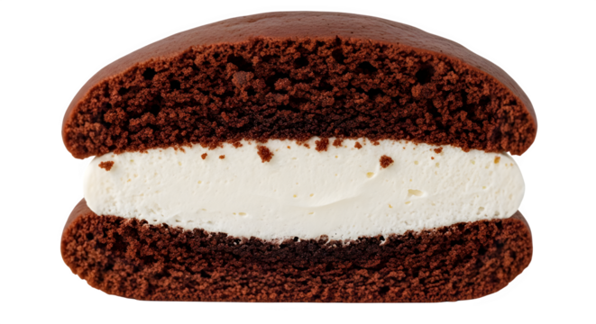 Delight in the irresistible temptation of a decadent chocolate whoopie pie with a creamy filling, a classic treat for any sweet craving