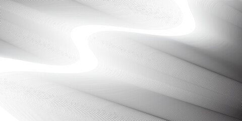 Abstract background with wavy surface made of modern black lines