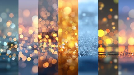 collage of bokeh lights with winter accents