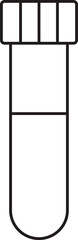 Line art vector of Test sample. Medical Sample in a laboratory test tube. Test Tube Icon with Liquid. Icon of Blood sample test tube. outline of test tube. 
