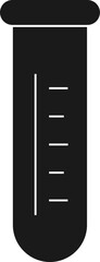Silhouette vector of Test sample. Sample in a laboratory test tube. Solid black Blood sample test tube. scientific research, laboratory analysis, and chemistry experiments. 