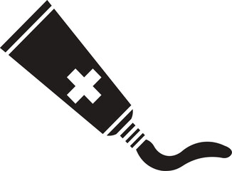 vector illustration of  Ointment tube silhouette. medical ointment tubes silhouette. 