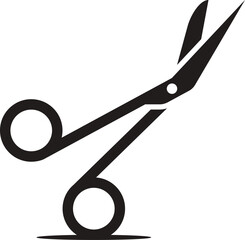 Surgical scissor silhouette vector on white background. illustration of medical scissor vector clip art. 