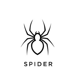 Modern spider logo, icon, or symbol for brand identity.