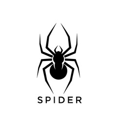 Vertical sharp spider symbol, minimalist design for esport or superhero.