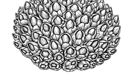 Detailed Close Up Illustration of a Cluster of Barnacles.