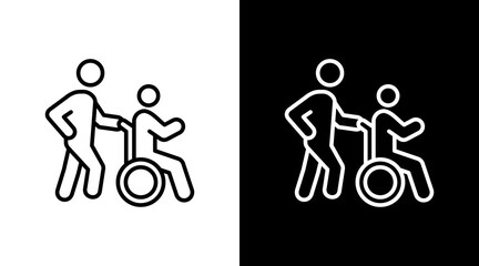 Elderly Care  White Icon Set Design