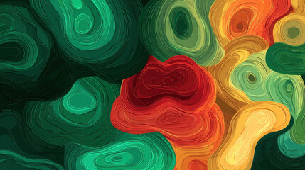 Colorful Abstract Topographic Layers