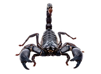 Scorpion with raised tail isolated on transparent background