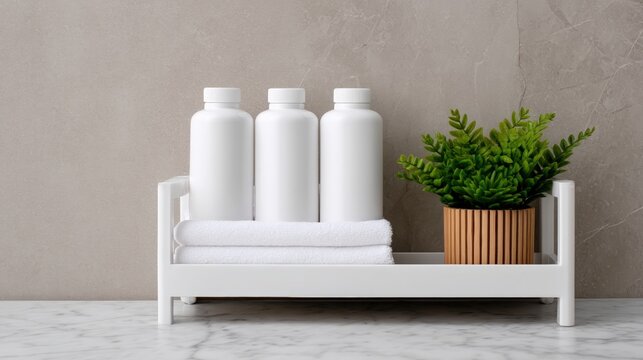 Daily office cleaning routine, A laundry basket filled with neatly stacked white towels on wheels, placed in a bright indoor setting.