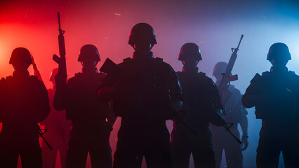 Soldier silhouette symbolizing courage, duty, and military honor. Colorful war torn soldier memorial day silhouette. 