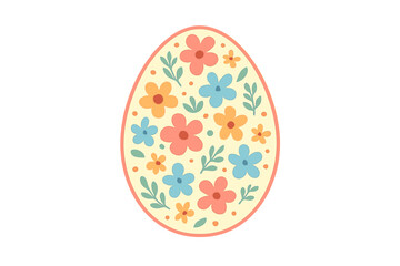Beautiful decorated Easter egg featuring a colorful floral pattern and soft pastel colors