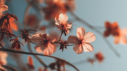 Delicate apricot blossoms reveal a dance of light and airy calmness