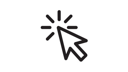 Clicking cursor icon simple flat vector design element isolated on white background for web and mobile apps